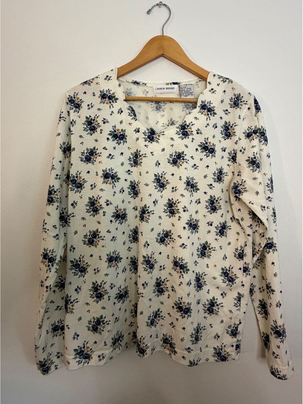 Lauren Brooke Long Sleeve Floral Shirt, Size L
